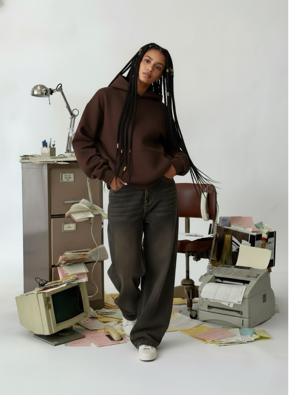 “CHOCOLATE FADED” baggy jeans