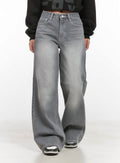 “Charcoal” wide legs jeans