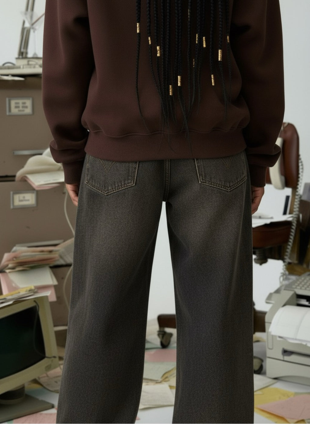 “CHOCOLATE FADED” baggy jeans