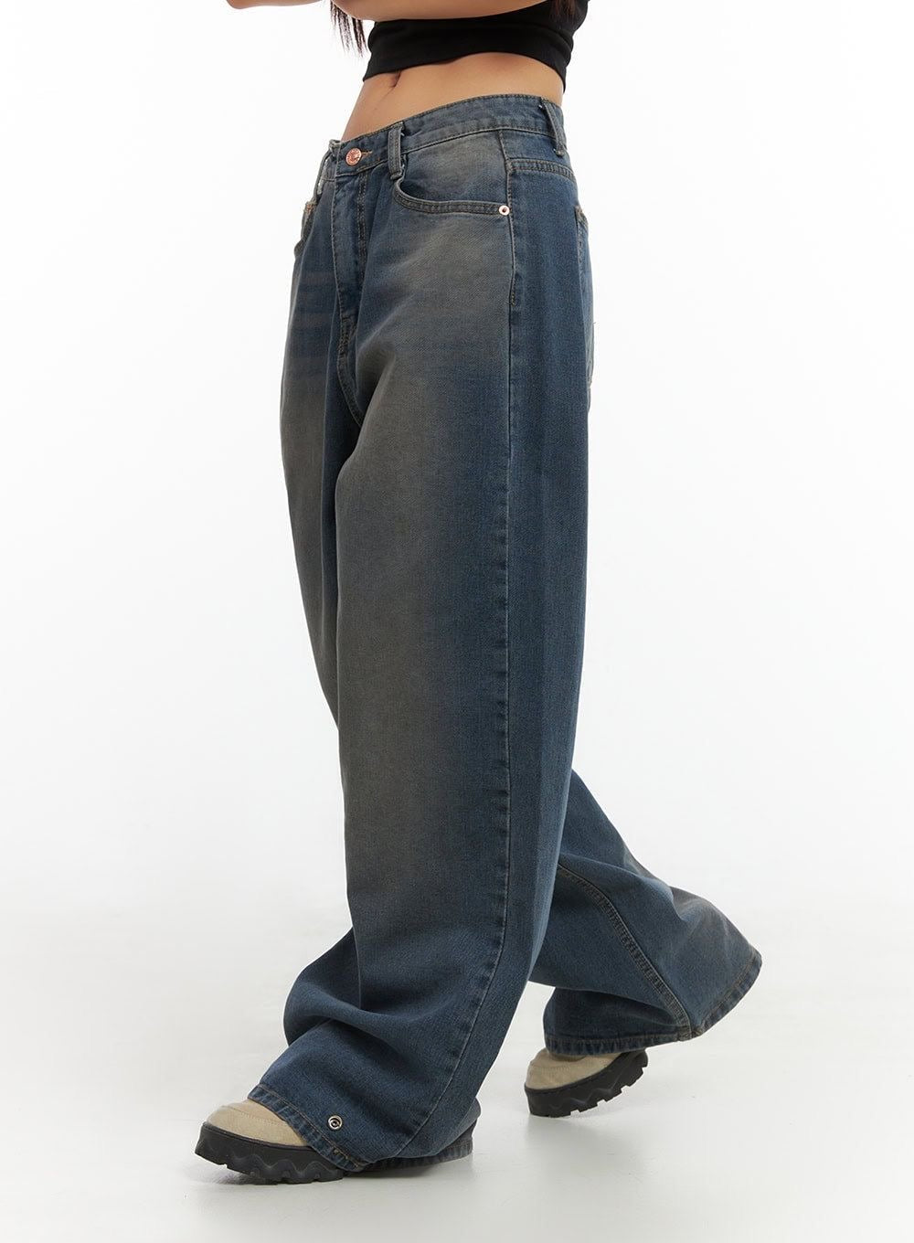 “DARK FADED” BAGGY JEANS
