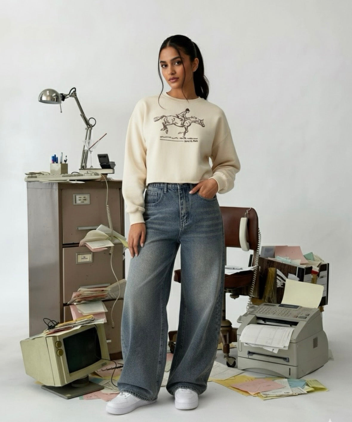 “POLO” beige sweatshirt