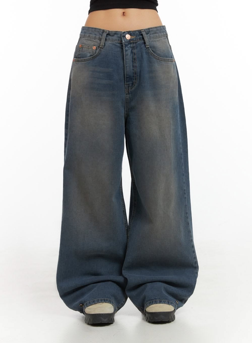 “DARK FADED” BAGGY JEANS