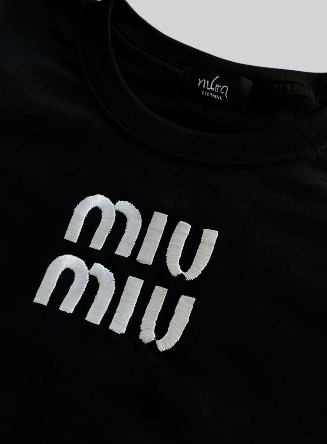 “MiuMiu” Embroidered baby tee