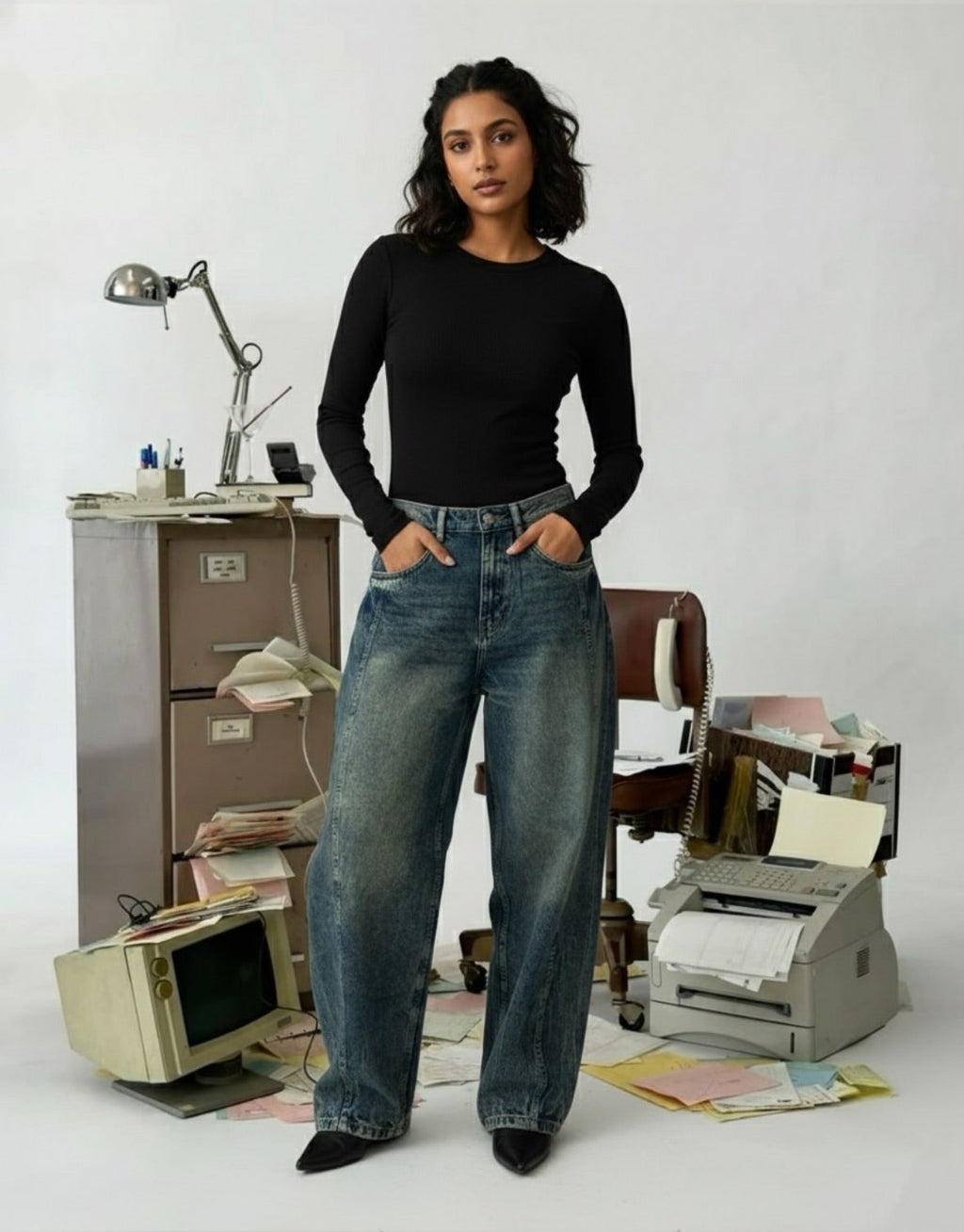 “DARK ACID” ballon fit jeans